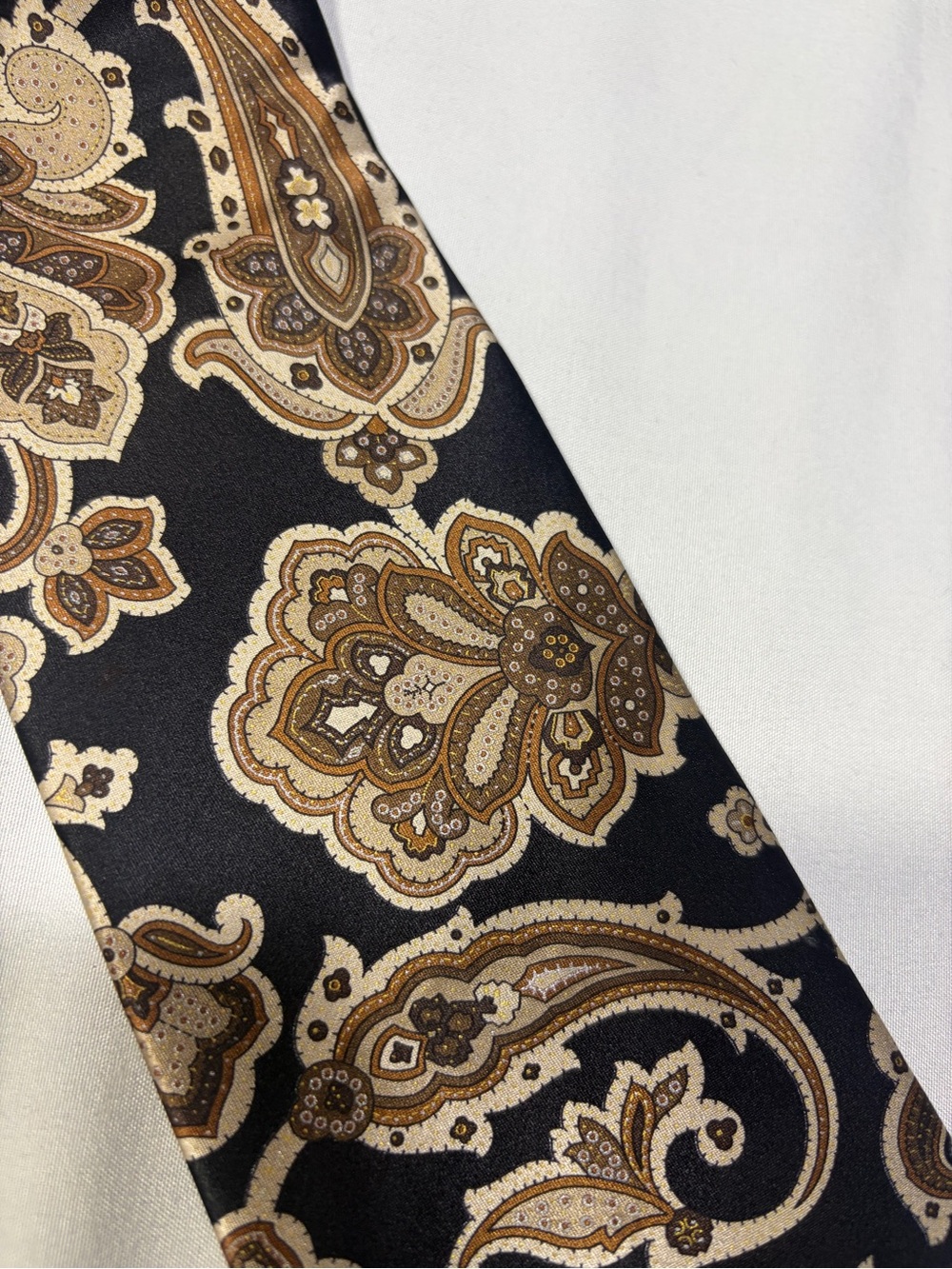 Stefano Ricci Exclusive Collection Black Gold Silk Paisley Tie Made in Italy - Picture 3 of 5
